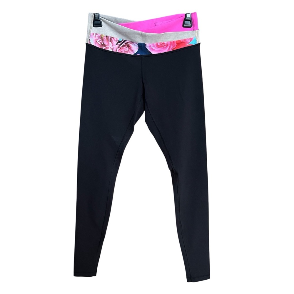 Lululemon Secret Garden Wunder Under Floral Black Leggings Women’s 6